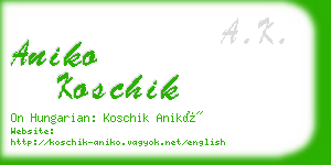 aniko koschik business card